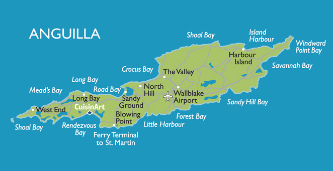 Anguilla stadte Map